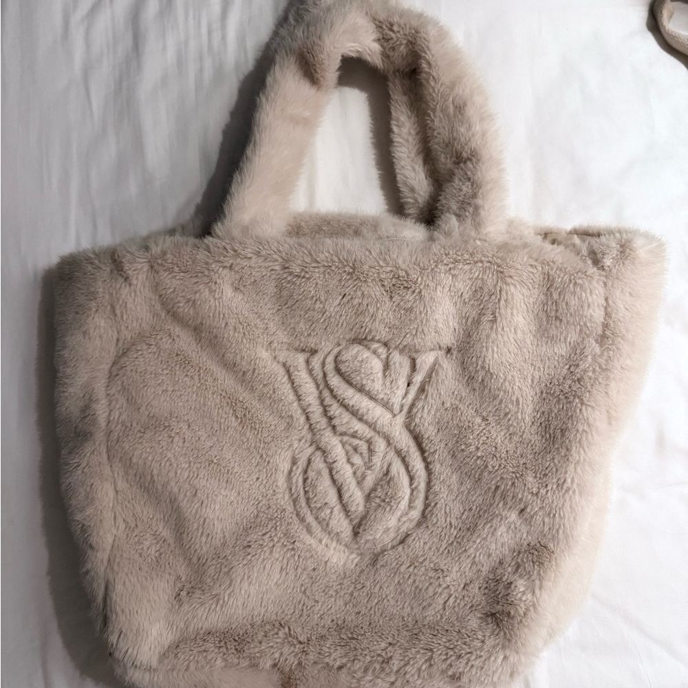 Victoria's Secret Plush Tote Bag - Cream